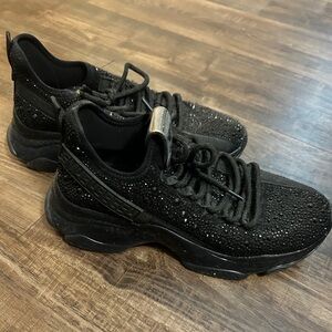 Steve Madden Black Rhinestone Sneakers